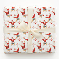 Sports Santa Claus Holiday Gift Wrap, Volleyball Santa Wrapping Paper, Humorous Athletic Santa Christmas Paper, Volleyball Player Present Wrap