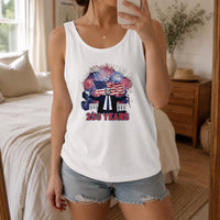 America 250th Anniversary Trump Tank Top | Patriotic 250 Years Freedom Flag Graphic | Soft Breathable Lightweight Fabric | Premium July 4th Gift for Men Women