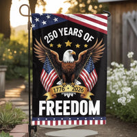 250 Years of Freedom Garden Flag | American Eagle 1776-2026 Commemorative Design | Double-Sided Weather-Resistant Polyester | Patriotic Gift for History Lovers