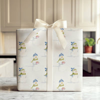 Adorable Snowman Holiday Wrapping Paper, Watercolor Snowman Wrapping Paper, Whimsical Christmas Wrapping Paper Roll, Winter Present Gift Wrap