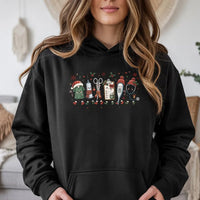 Humorous Nurse Christmas Hooded Sweatshirt, Medical Christmas Squad Hoodie, Adorable Holiday Doodle Hoodie, Healthcare Worker Present, Xmas Present