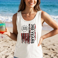 1776 2026 Patriotic Tank Top | Distressed US Flag 250 Years Semiquincentennial Design | Premium Soft Lightweight Fabric | America 250th Anniversary Gift for Men Women