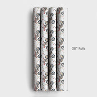Dirt Bike Holiday Gift Wrap Roll, Motocross Christmas Wrapping Paper, Christmas Lights Dirt Biker Present Paper, Racing Theme Gift Wrap