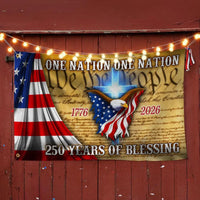 One Nation Under God House Flag | 250 Years Of Blessing 1776-2026 | UV-Resistant Polyester | Patriotic Home Decor