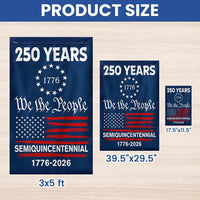 250 Years Anniversary Garden Flag | Semiquincentennial 1776-2026 We The People | Double-Sided Polyester | Patriotic Home Decor Gift