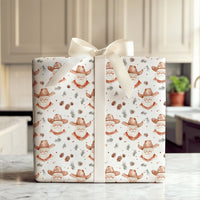 Rustic Christmas Wrapping Paper, Western Cowboy Santa Wrapping Paper, Country Holiday Gift Wrap, Rodeo Western Gift Wrapping Paper Roll
