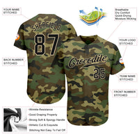 Custom Camo Black-City Cream Authentic Salute To Service Baseball Jersey