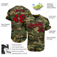 Custom Baseball Jersey - Camo Red-Navy Authentic Salute To Service