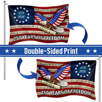250 Years of Freedom Flag | We The People Patriotic 1776-2026 | Double-Sided Weather-Resistant Polyester | American History Commemorative Gift