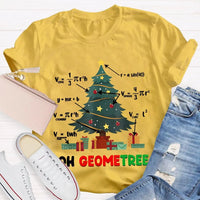 Humorous Geometry Holiday Tree Tee, Oh Geometree Math Teacher Christmas Shirt, Math Lover Xmas T-Shirt, Christmas Educator Shirt
