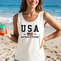 USA 250 Years of Freedom Tank Top | Patriotic 1776-2026 American Flag Graphic | Premium Soft Breathable Fabric | 4th of July Independence Day Outfit