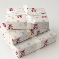 Pointe Shoes Holiday Gift Wrap, Ballet Slippers Christmas Wrapping Paper, Winter Snowflake Wrapping Paper, Ballerina Dancer Present Wrap