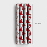 Watercolor Santa Claus Wrapping Paper, Swiss Cross Santa Wrapping Paper, Holiday Present Gift Wrap, Festive Christmas Gift Wrapping Paper