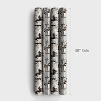 Snowy Equestrian Gift Wrap, Winter Horse Wrapping Paper, Rustic Pinto Horse Christmas Wrapping Paper, Farm Holiday Present Wrap Roll