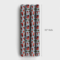 Rustic Red Farmhouse Gift Wrap, Winter Barn Christmas Wrapping Paper, Snowy Country Landscape Wrapping Paper, Holiday Festive Present Wrap