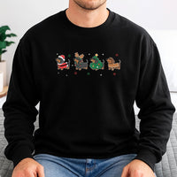 Adorable Wiener Dog Holiday Sweater, Dachshund Christmas Sweatshirt, Retro Doxie Crewneck Pullover, Festive Dog Lover Sweatshirt, Xmas Present