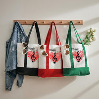 Music Is In My Dna Letters Color-blocked Canvas Bag