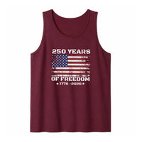 Distressed American Flag Tank Top | 250 Years of Freedom 1776-2026 Graphic | Soft Breathable Unisex Fit | Patriotic 4th of July Gift