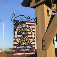 Patriotic Cat Garden Flag | 250 Years of Freedom Semiquincentennial 1776-2026 Design | Double-Sided Weather-Resistant Polyester | Gift for Cat Lovers and Americana Fans