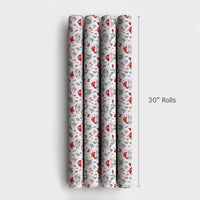 Santa Hat Animal Gift Wrap, Adorable Baby Elephant Christmas Wrapping Paper, Winter Foliage Baby Elephant Wrapping Paper, Holiday Wrapping Paper