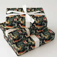 Watercolor Dino Holiday Gift Wrap, Santa Hat Dinosaur Christmas Wrapping Paper, Festive Winter Dinosaur Wrapping Paper, Adorable Kids Gift Wrap