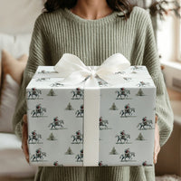Vintage Horseback Gift Wrap, Equestrian Santa Wrapping Paper, Horse Lover Christmas Wrapping Paper, Holiday Gift Wrap