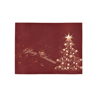 Red and Gold Holiday Runner Rug, Christmas Tree Runner Rug, Xmas Hallway Runner Rug, Festive Winter Floor Mat, Christmas Home Decor Present