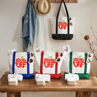 Teacher Life Apple Color-blocked Canvas Bag