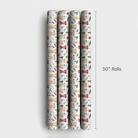 Watercolor Chess Pieces Gift Wrap, Christmas Chess Wrapping Paper, Holiday Pine Holly Wrapping Paper, Board Game Lover Gift Wrapping Paper