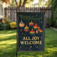 Pride Christmas Ornaments Garden Flag, All Joy Welcome Garden Flag, Inclusive Rainbow Yard Flag, Holiday Lawn Banner, Christmas Garden Flag