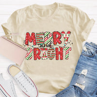 Festive Holiday Dots Graphic Tee, Merry and Bright Polka Dot Christmas T-Shirt, Adorable Xmas Season Shirt, Christmas Present for Women and Men