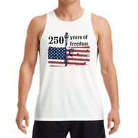Patriotic 250 Years of Freedom Tank Top | USA Flag Statue of Liberty Graphic | Premium Lightweight Breathable Fabric | 250th America Anniversary Gift for Men Women
