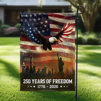 250 Years of Freedom Garden Flag | 1776-2026 American Anniversary Eagle & Statue of Liberty | Double-Sided Patriotic Outdoor Decor | Gift for Veterans & Patriots