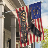1776-2026 Eagle House Flag | 250 Years of Freedom Patriotic Design | Double-Sided Weather-Resistant Polyester | Gift for American History Lovers