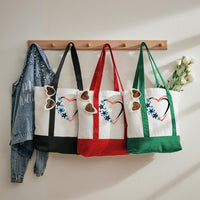 Love Star Color-blocked Canvas Bag