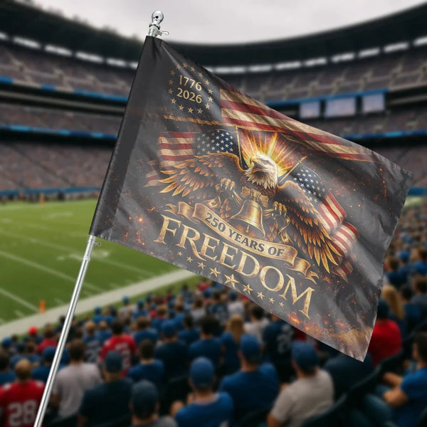 250 Years of Freedom House Flag | Vintage 1776-2026 American Eagle Design | Weather Resistant Polyester | USA Semiquincentennial Collector's Gift