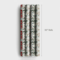 Vintage Camper Holiday Gift Wrap, Red Camper Van Christmas Wrapping Paper, Snowy Winter Wonderland Wrapping Paper, Festive Xmas Gift Wrap