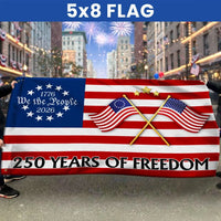 250 Years of Freedom Flag | 250th Anniversary Semiquincentennial 2026 | UV-Resistant Polyester Double-Sided | Patriotic Commemorative Gift