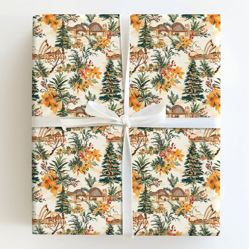 Sydney Opera House Gift Wrap, Australian Christmas Wrapping Paper, Sydney Harbour Bridge Present Paper, Aussie Holiday Wrapping Paper