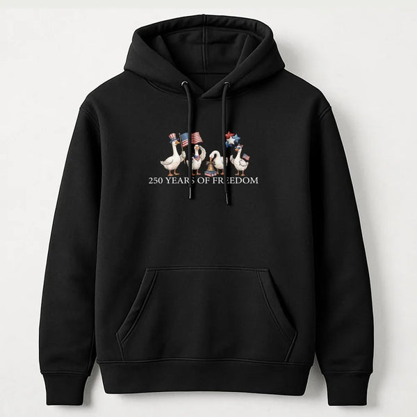 Patriotic Gose Hoodie | USA 250th Anniversary 250 Years of Freedom Art | Soft Cotton Blend Pullover | Gift for America 1776 2026 Fans