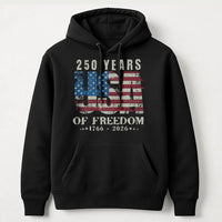 USA 250 Years Anniversary Hoodie | Patriotic 1776-2026 Distressed Flag Graphic | Premium Cotton Blend Pullover | Birthday Gift for American Patriot