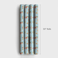 Hawaiian Santa Gift Wrap, Tropical Santa Wrapping Paper, Christmas in July Wrapping Paper, Holiday Beach Wrapping Paper, Xmas Gift Wrap Roll