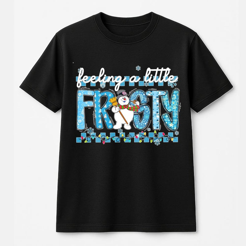 Adorable Snowman Christmas T-Shirt, Feeling A Little Frosty Shirt, Winter Holiday Graphic Tee, Retro Xmas Tee, Festive Snow Lover Present