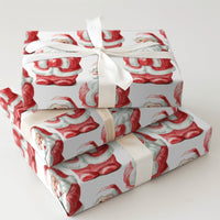 Retro Christmas Gift Wrap, Vintage Santa Claus Wrapping Paper, Nostalgic Holiday Wrapping Paper, Classic Santa Figure Gift Wrap Roll