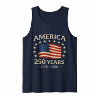 America 250 Years Tank Top | Vintage USA 250th Anniversary Flag | Distressed 1776-2026 Graphic | Soft Breathable Fabric | Patriotic Gift for Men & Women