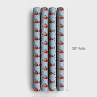 Sports Holiday Gift Wrap, Baseball Santa Christmas Wrapping Paper, Batter Santa Claus Gift Wrapping Paper, Baseball Fan Holiday Present Wrap