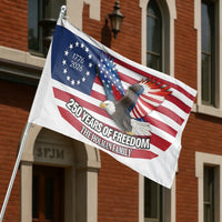 Personalized 250th Anniversary Flag | 250 Years of Freedom American Eagle | Double Sided Premium Polyester | Custom Family Name Outdoor Decor Gift