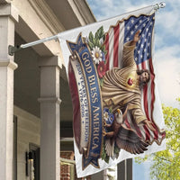 God Bless America House Flag | Jesus Sacred Heart & Bald Eagle 250 Years of Freedom1776-2026 Art | Weather-Resistant Double-Sided Outdoor Flag | Patriotic Christian Gift for Home & Yard