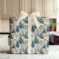 Watercolor Winter Town Gift Wrap, Snowy Village Christmas Wrapping Paper, Comfy Christmas Village Present Paper, Holiday Wrapping Paper