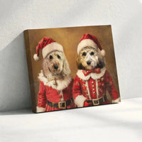 Pups in Santa Suits Holiday Print, Dog Christmas Portrait Canvas Art, Adorable Christmas Dogs Canvas, Festive Wall Decor, Pet Lover Xmas Present